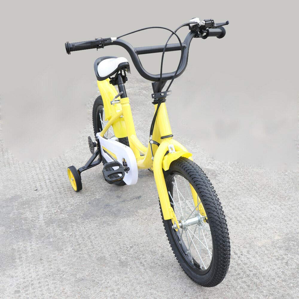 Vélo pour enfant 16 pouces garçon et fille - Cadre en acier carbone - Roue avec frein