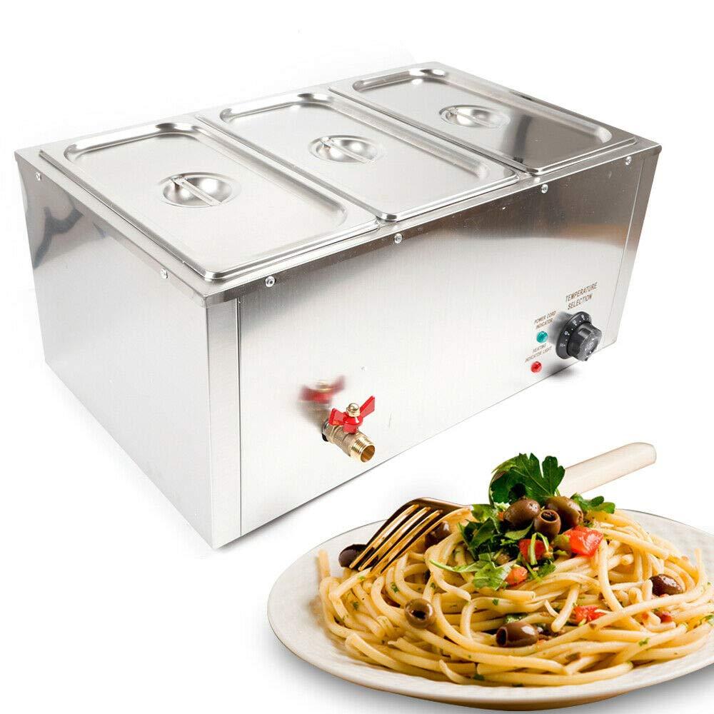 Commercial Food Warmer Electric Buffet Server Catering Stainless Steel 110V 3Tray 