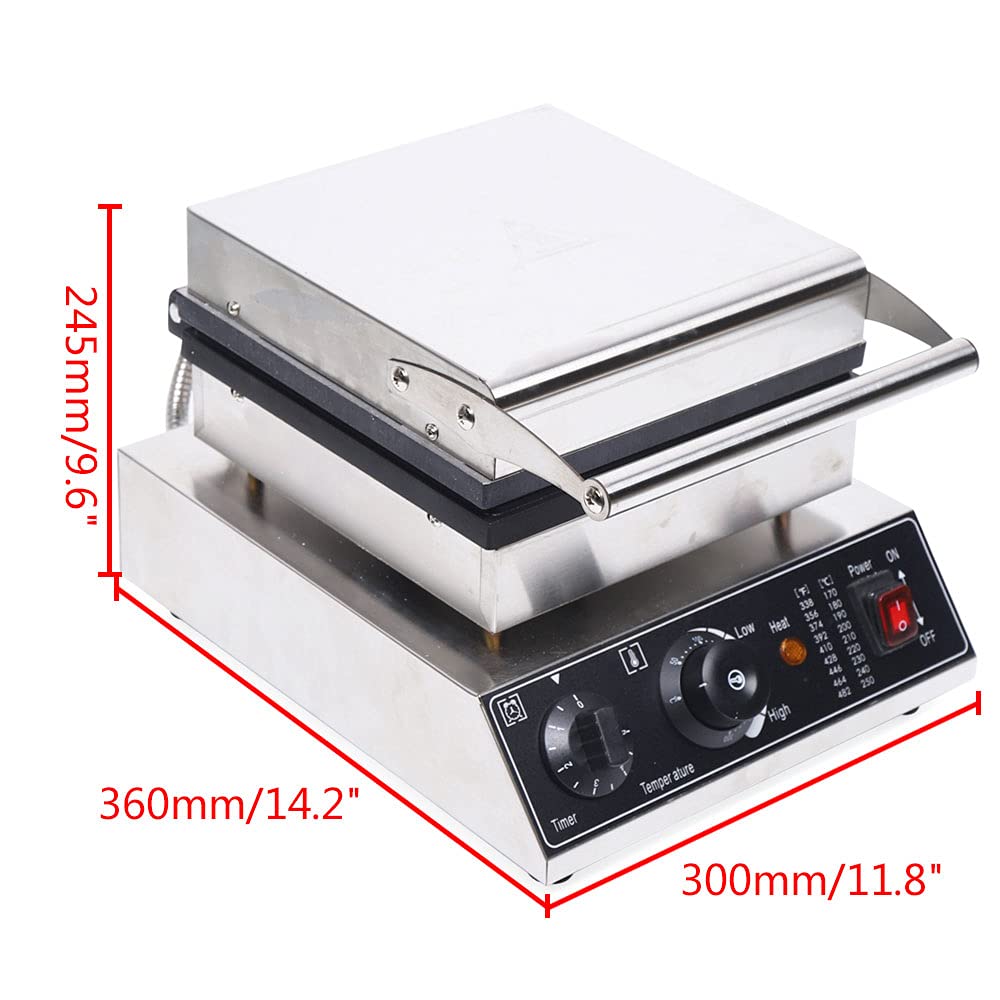 Commercial Waffle Maker 110V 2000W 4Pcs Nonstick Electric Waffle Machine