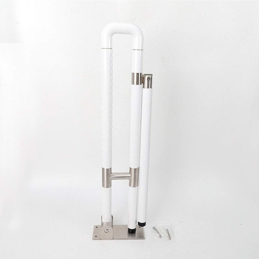 Barre d'appui pliable pour personnes âgées - En acier - Antidérapante - Pour WC, salle de bain, escalier - 60/75 cm