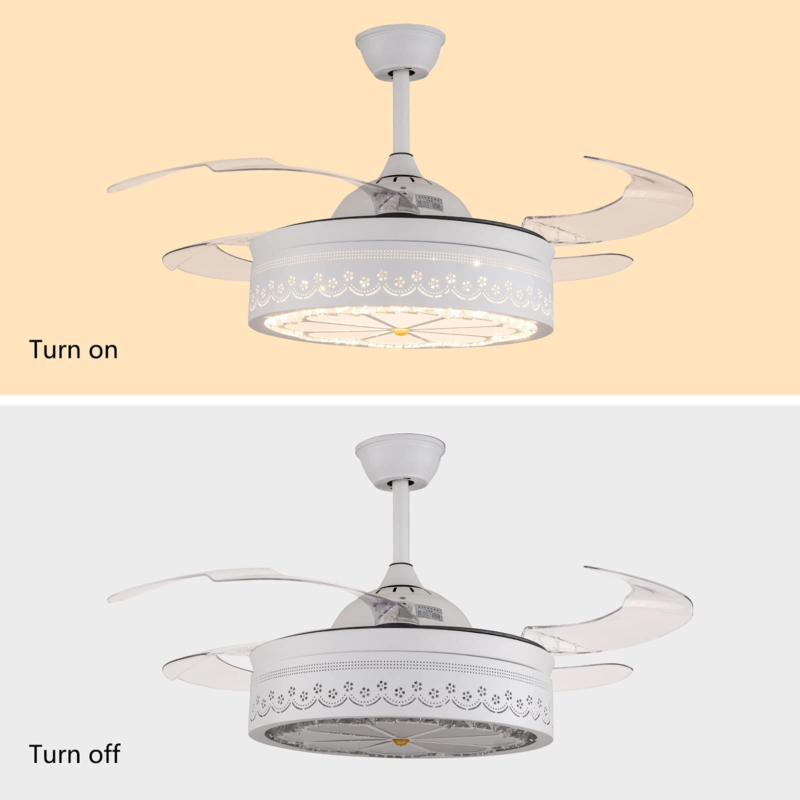 Floral Ceiling Fan with Light