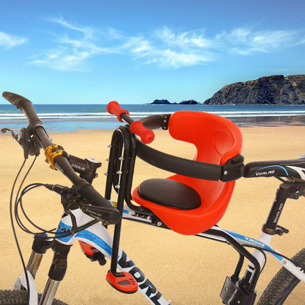 Siège de vélo pour enfant avec pédale et poignée - Compatible avec les VTT 31,8 mm - 30 kg maximum - 40 x 30 x 46 cm - Rouge