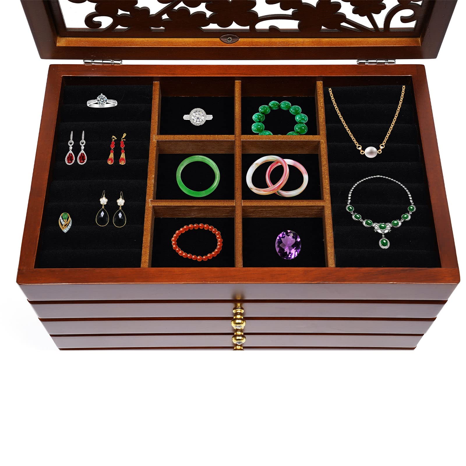 Boîte à bijoux en bois marron 