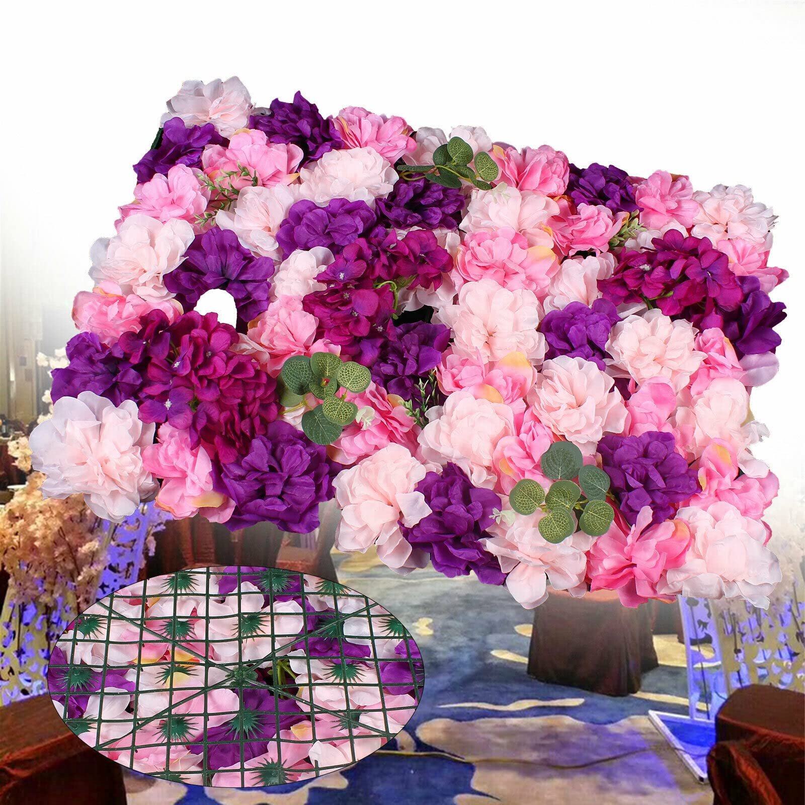 Mur de fleurs artificielles