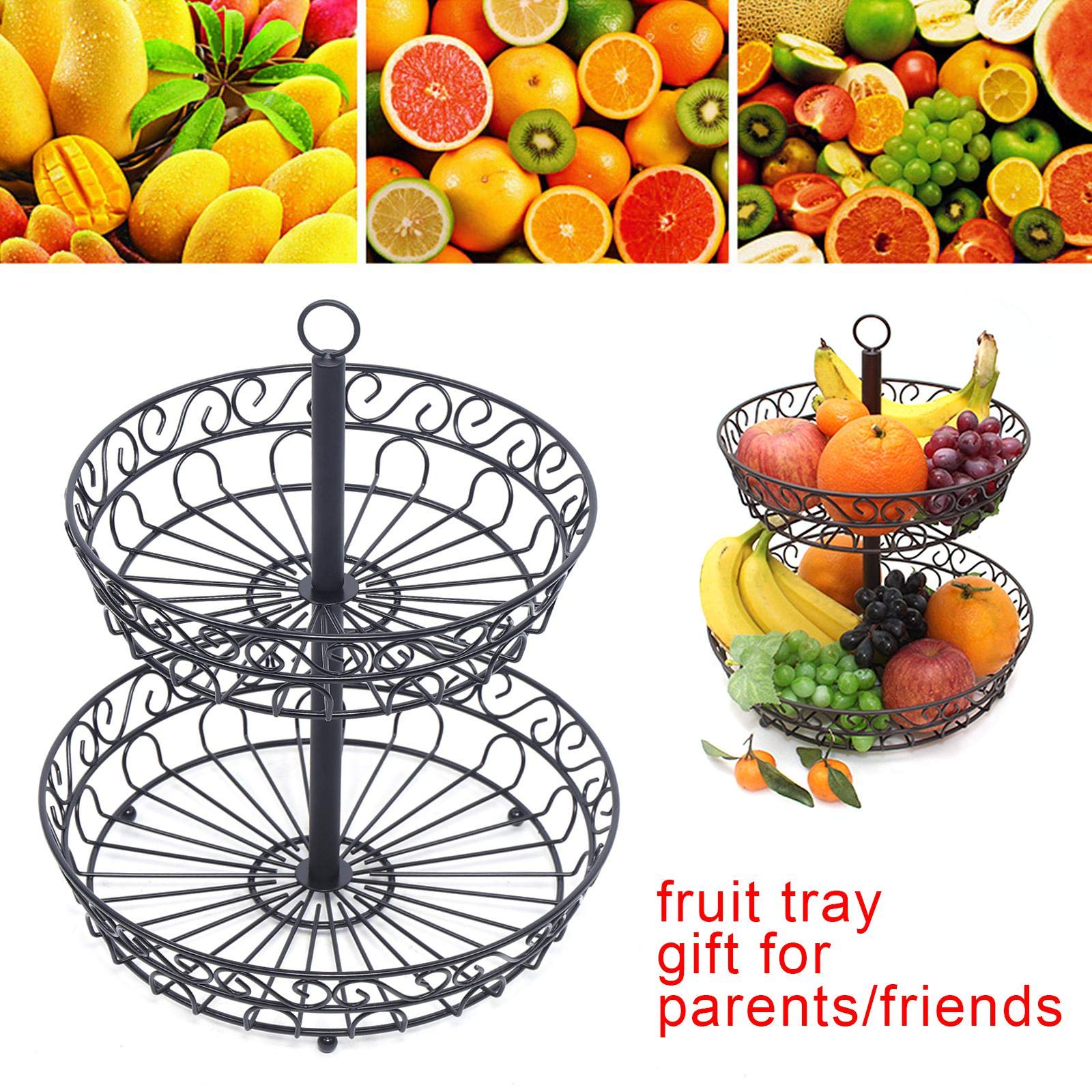 2-Layer Hollow Basket Fruit Basket