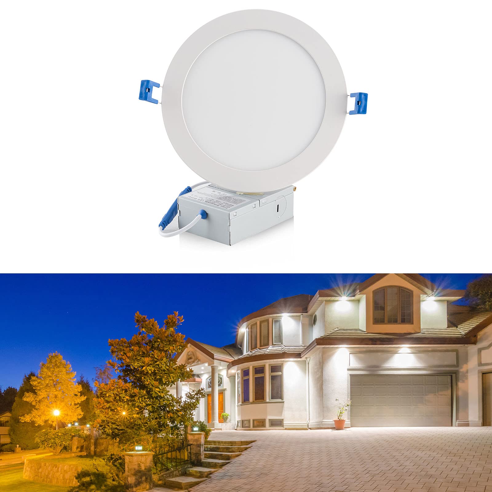 Ultra-Thin LED Recessed Ceiling Light with Junction Box