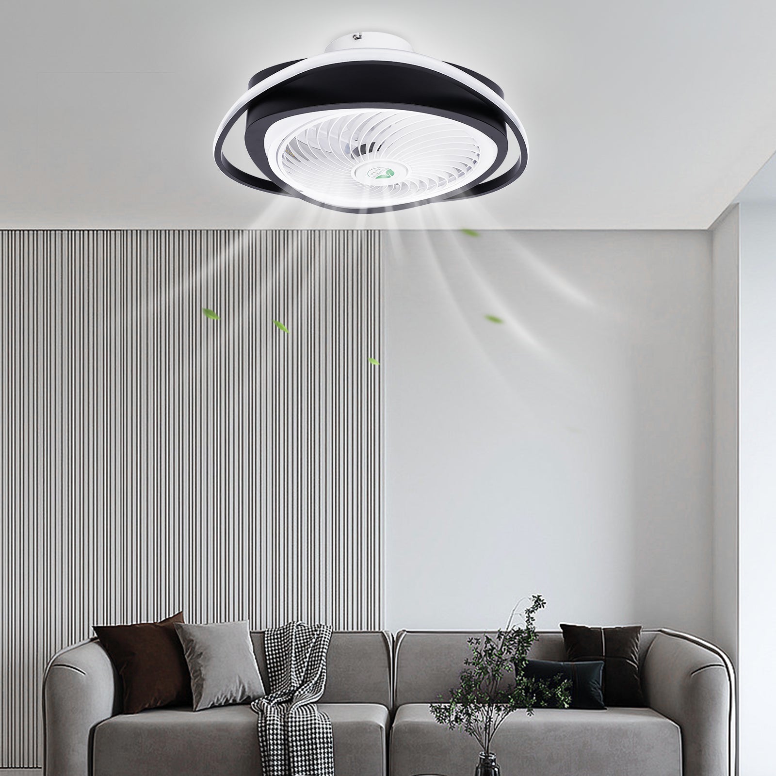Ventilateur de plafond avec lumière, télécommande LED