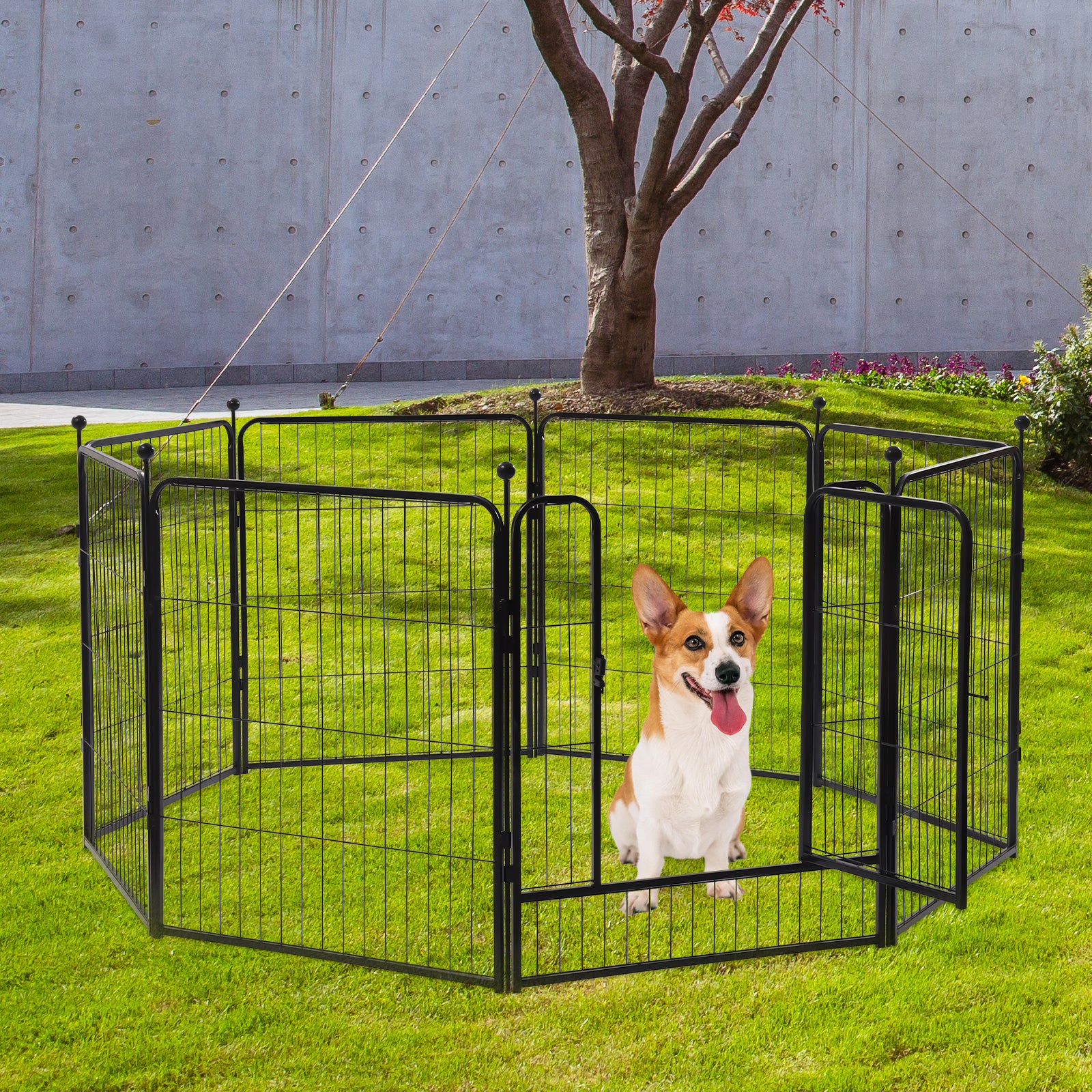 Clôture extérieure pour chiens, clôture à panneaux pour chiens