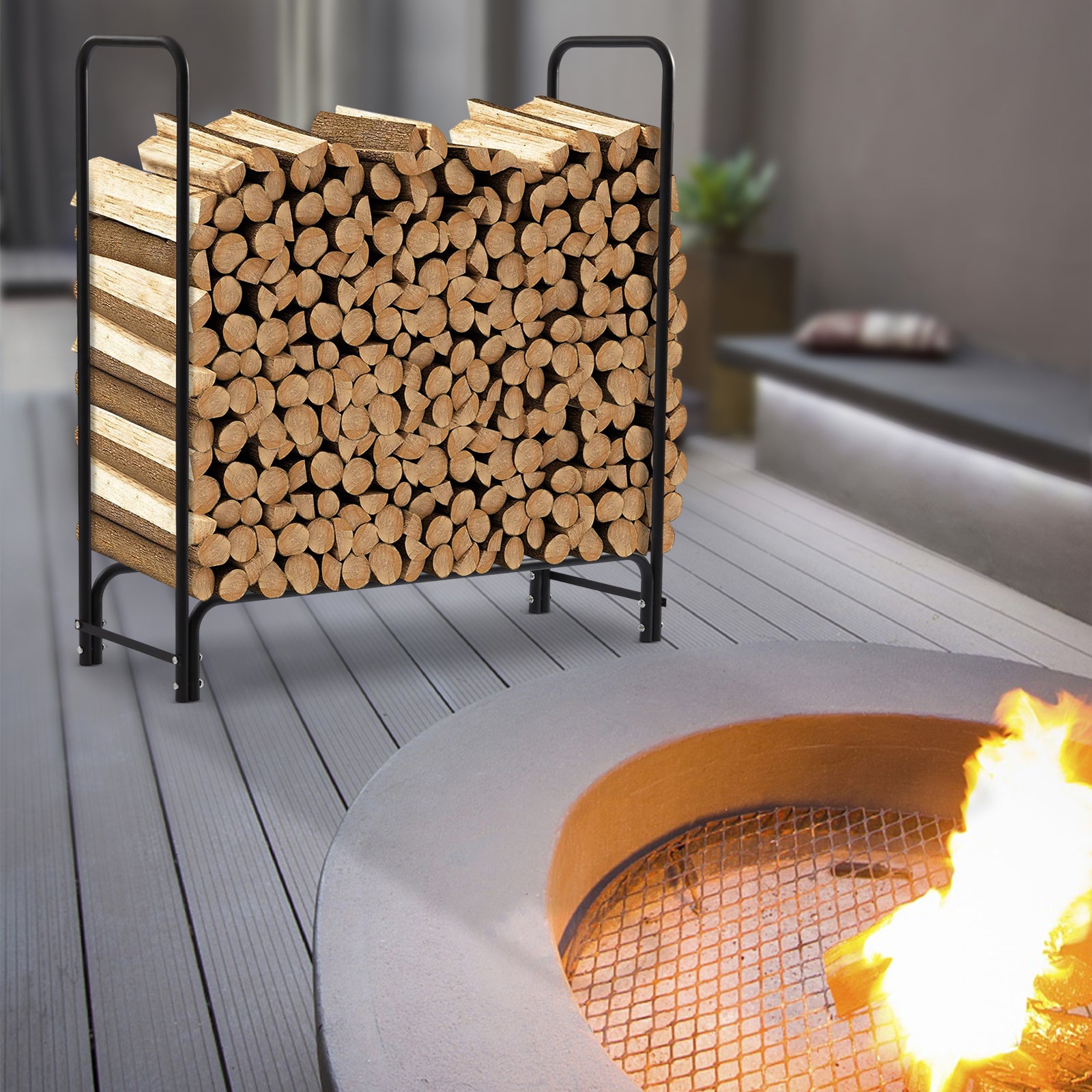 Support pour bois de chauffage de 4 pieds