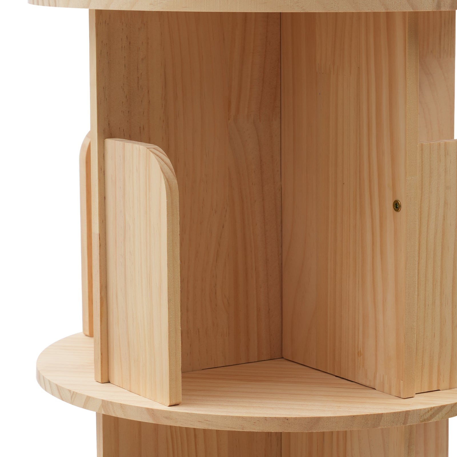 Bibliothèque rotative en bois - Étagère en bois