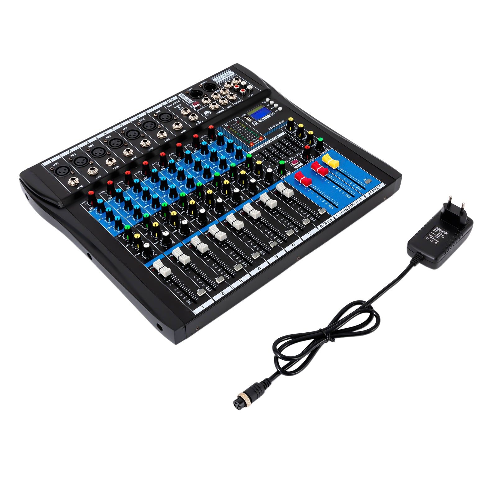 Live Mixer Micfuns Professional 8 Channel Stereo Sound Mixer