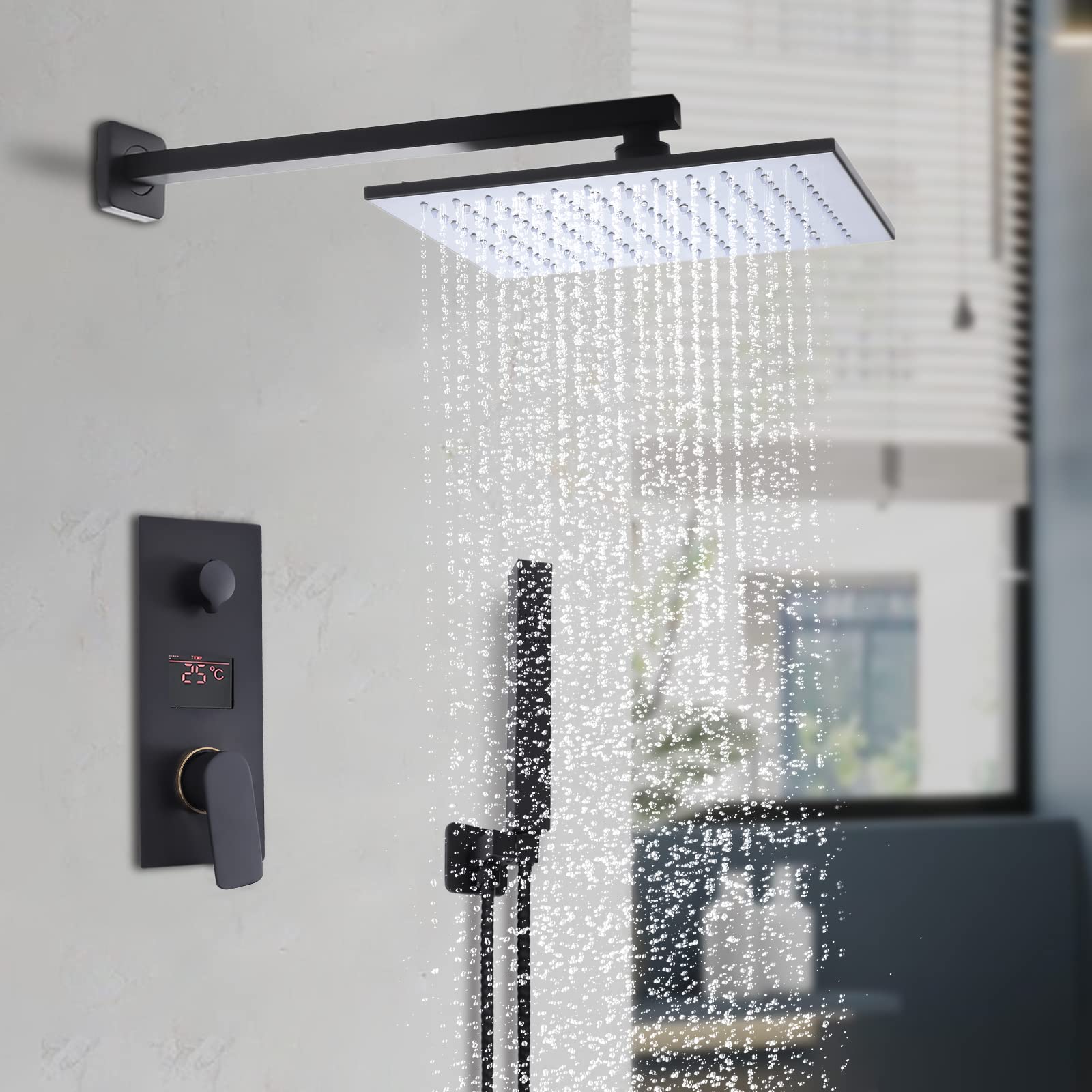 Système de douche LED avec écran numérique