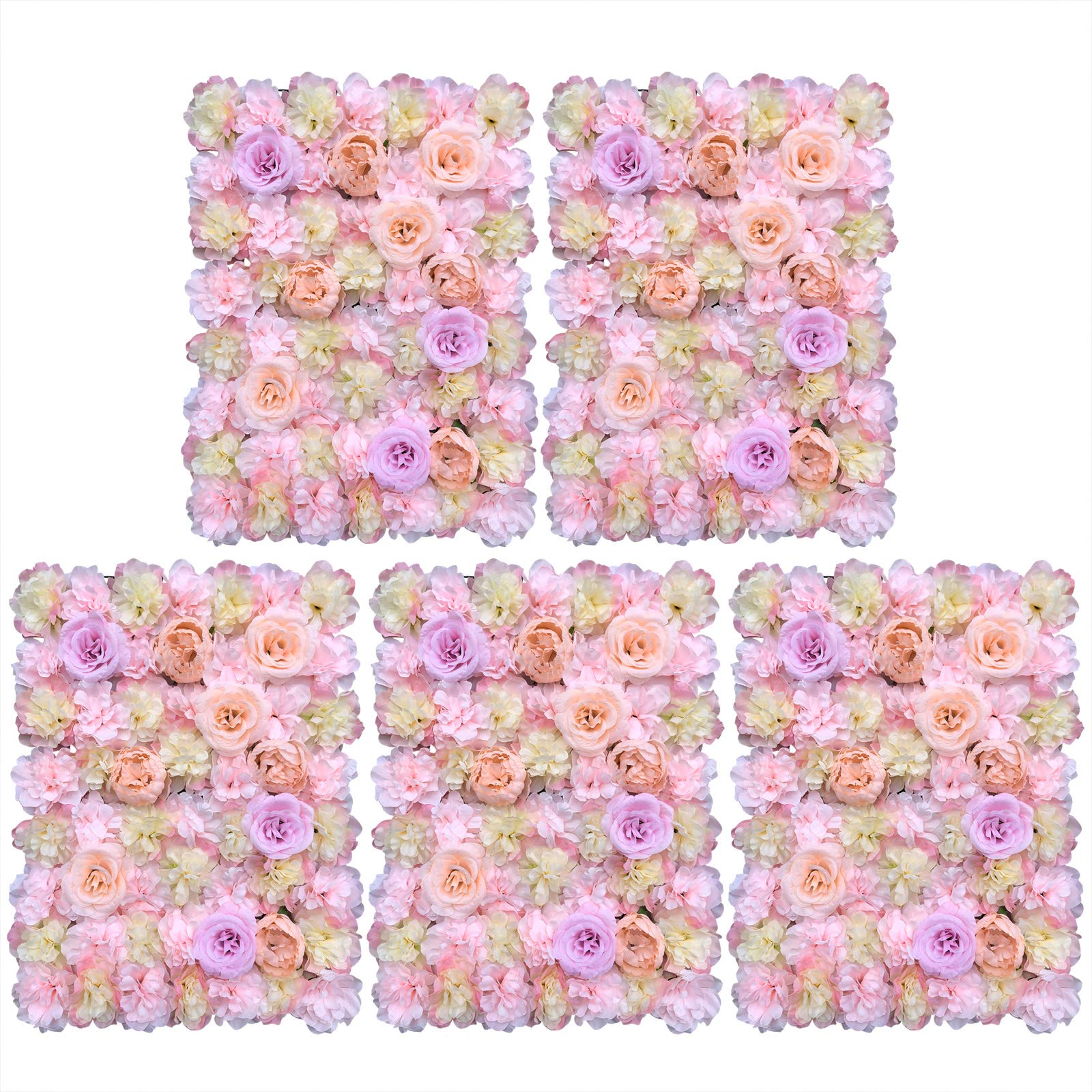 Lot de 5 tableaux muraux en forme de fleurs artificielles