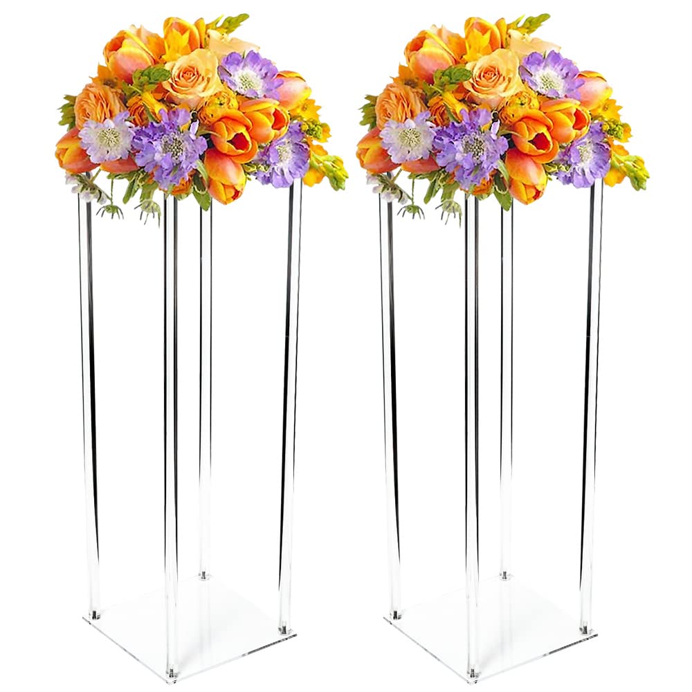 Lot de 2 supports de fleurs en acrylique pour mariage