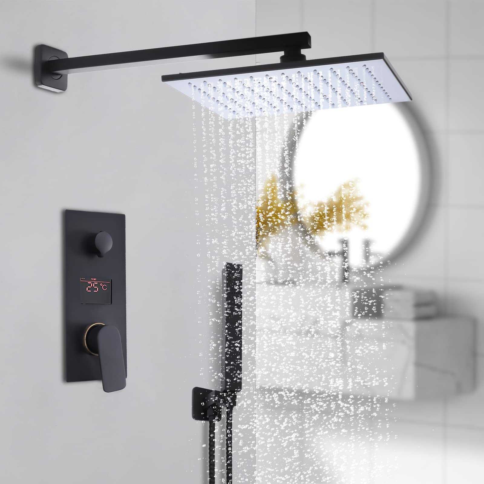 Système de douche LED avec écran numérique