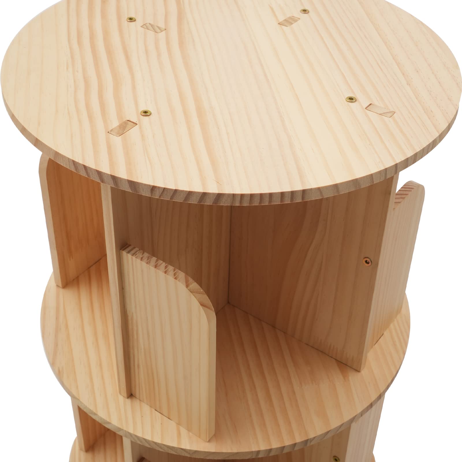 Bibliothèque rotative en bois - Étagère en bois 