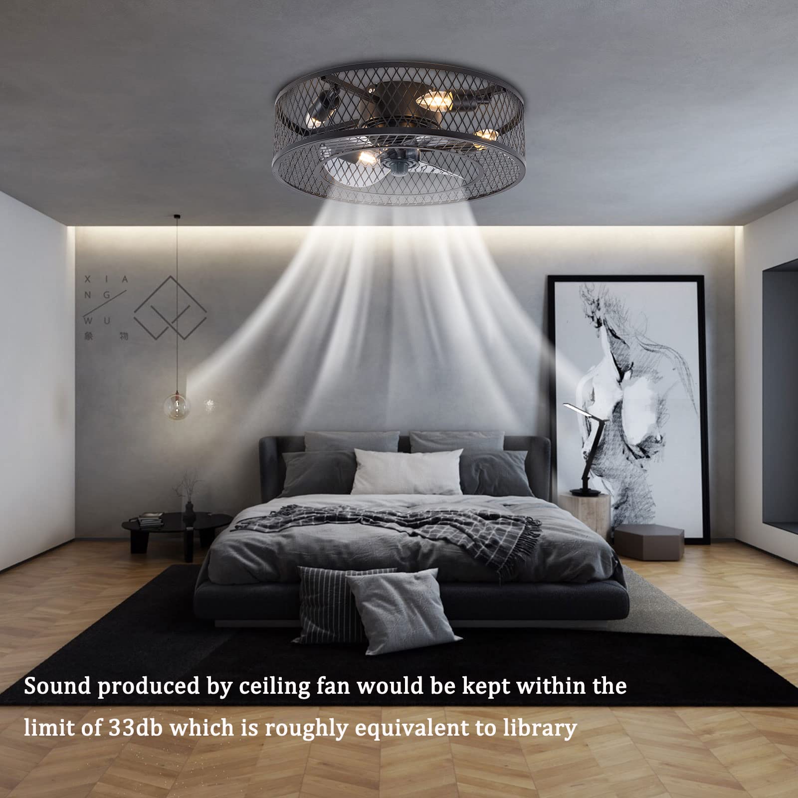  Ventilateur de plafond avec éclairage - silencieux avec télécommande