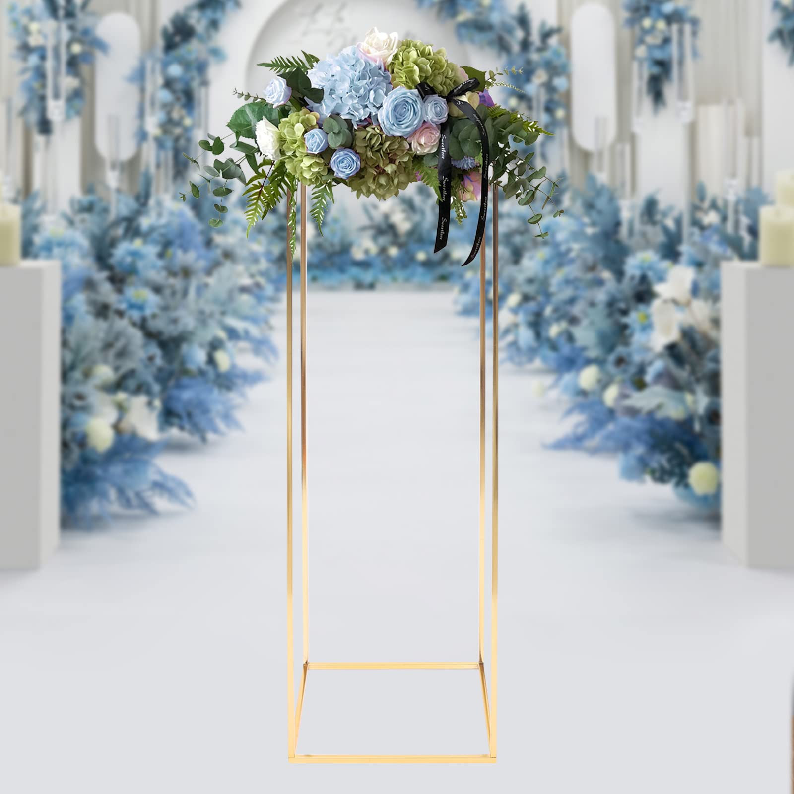 Support de plantes en métal - Support de décoration de mariage - Doré moderne - Pour décoration de fête - Hauteur : 100 cm