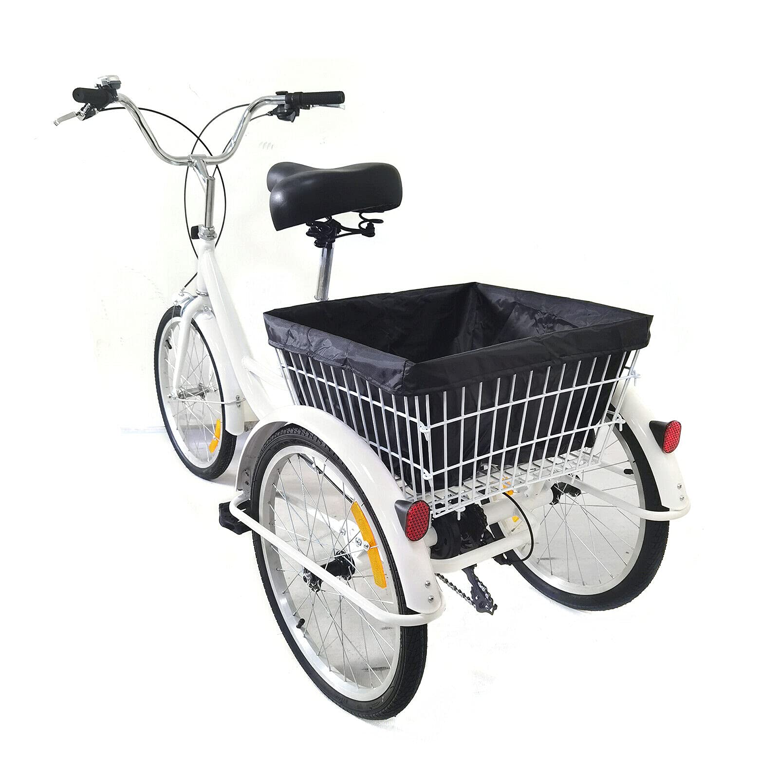 20" tricycle adulte 8 vitesses vélo 3 roues seniors bicyclette w/panier