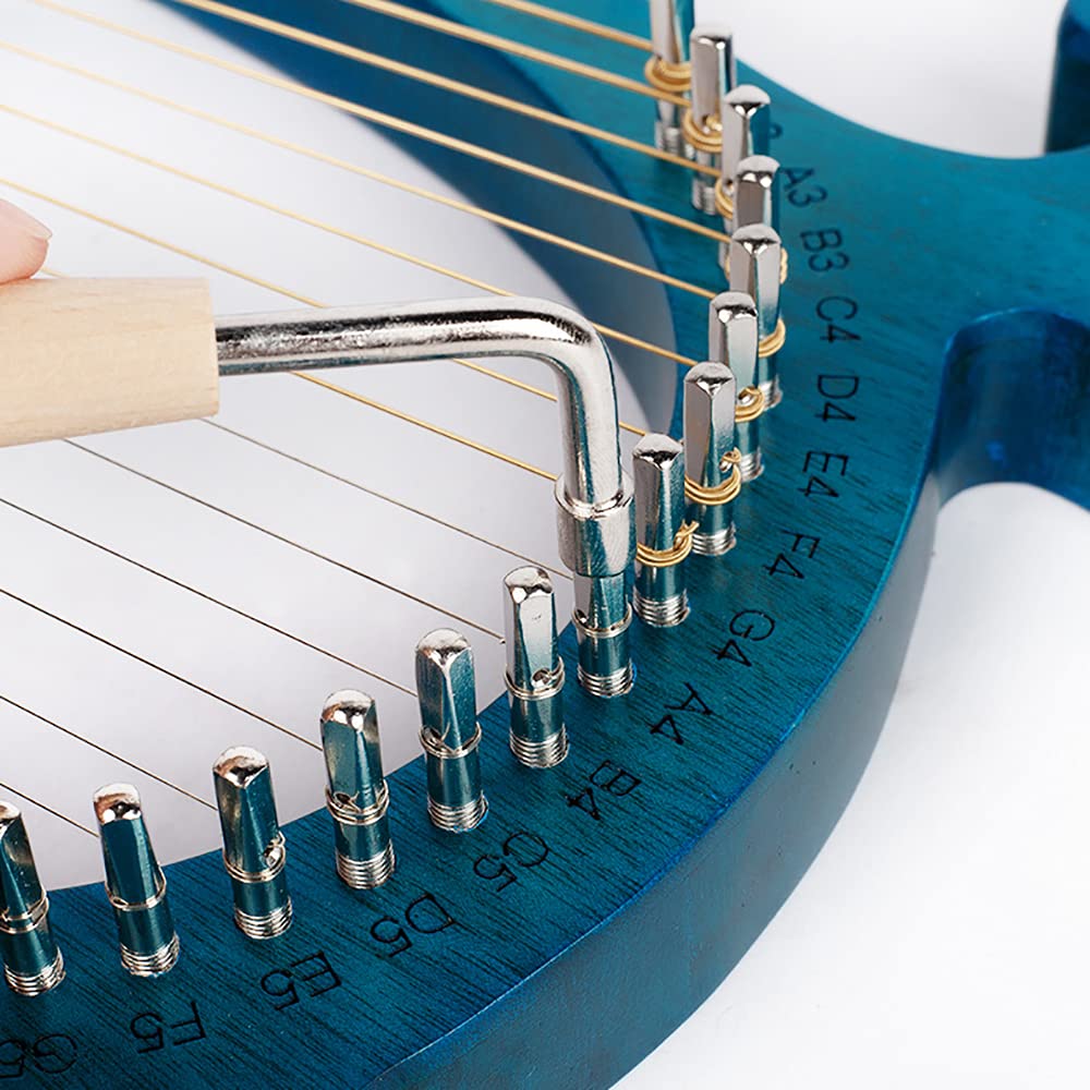 Lyre Harp - Clé d'accordage en acajou - 16 cordes