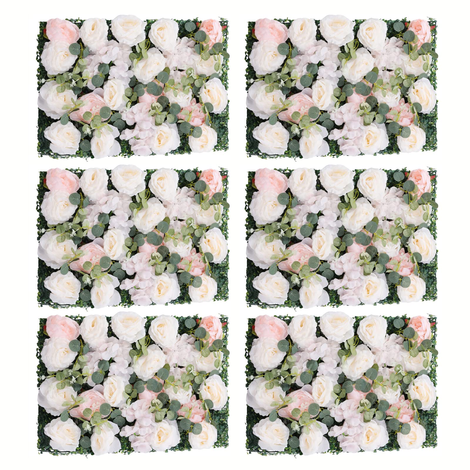 Lot de 6 fleurs décoratives artificielles en tissu de soie de haute qualité+plastique