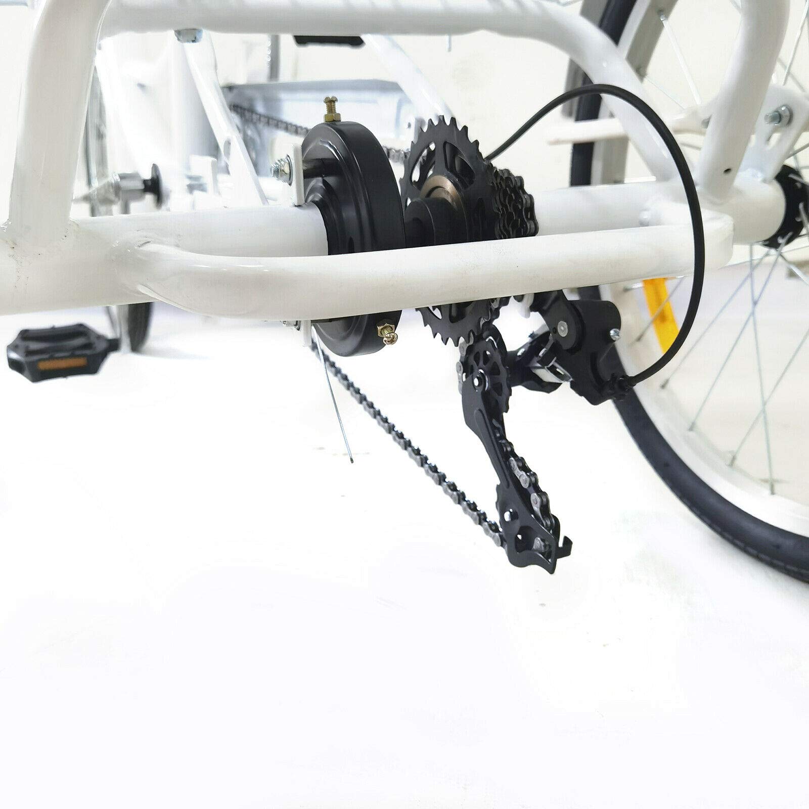 20" tricycle adulte 8 vitesses vélo 3 roues seniors bicyclette w/panier