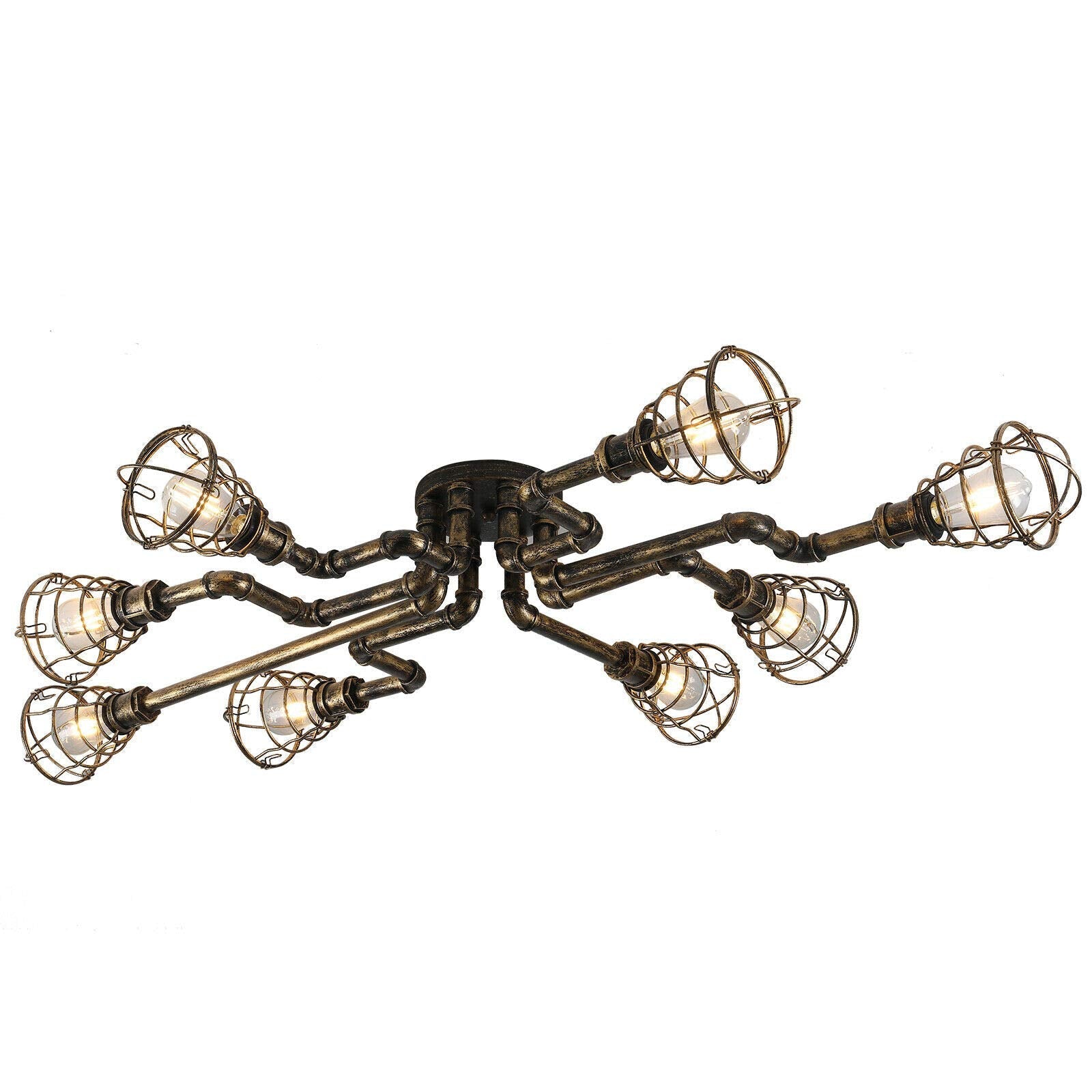 8 lampes vintage en métal - Lustre à suspension