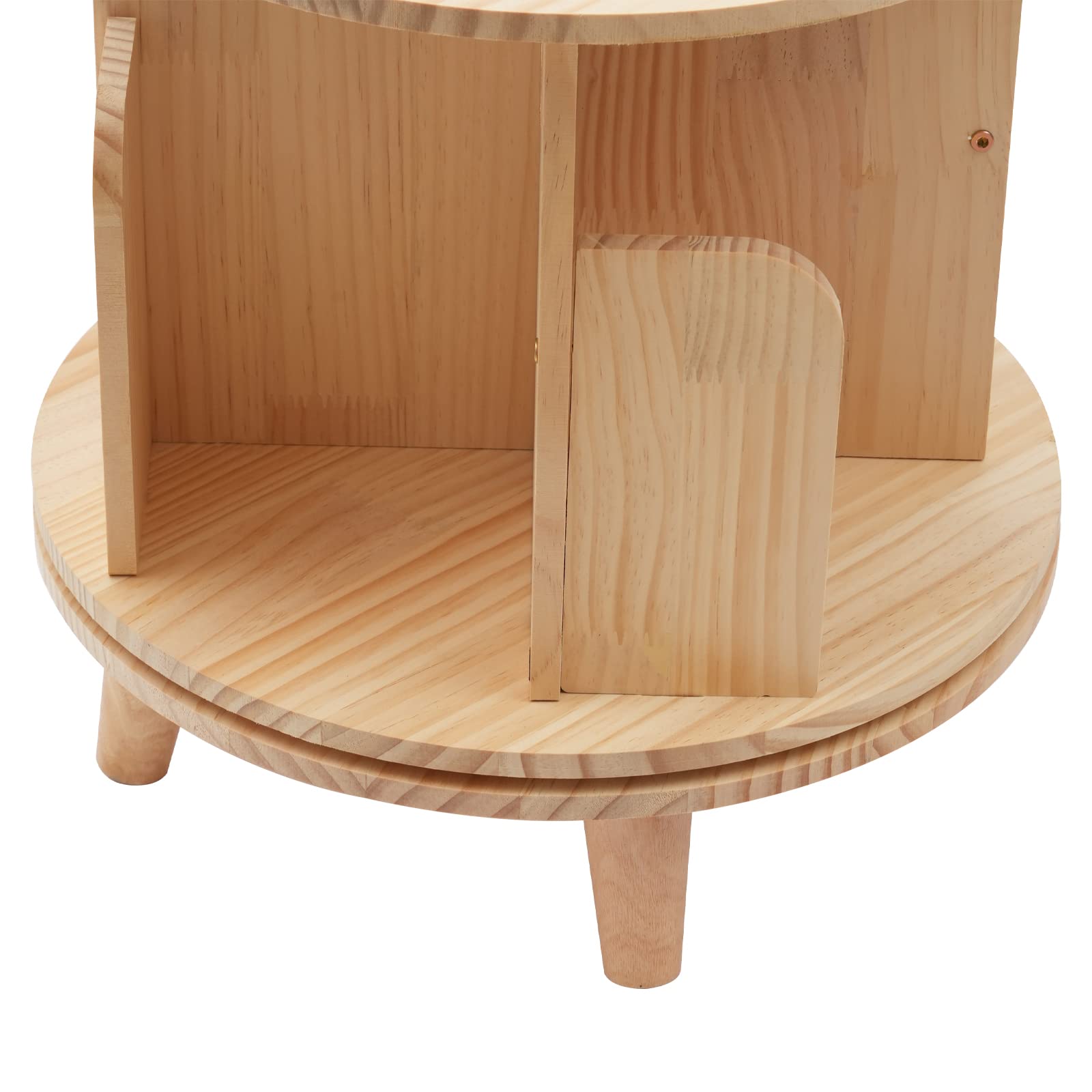 Bibliothèque rotative en bois - Étagère en bois 